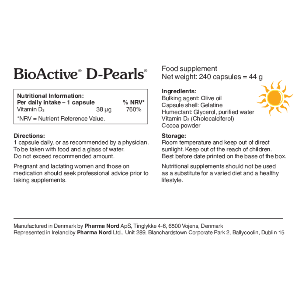 Pharma Nord BioActive D-Pearls 38ug 80 Caps- Lillys Pharmacy and Health Store