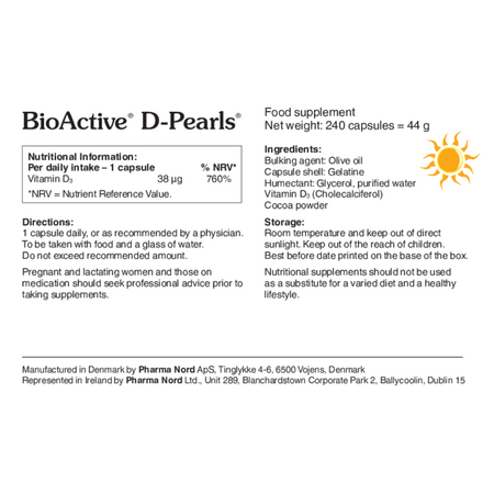 Pharma Nord BioActive D-Pearls 38ug 80 Caps- Lillys Pharmacy and Health Store