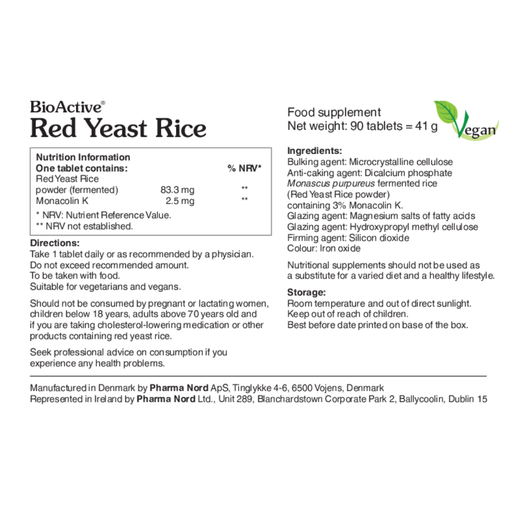Pharma Nord BioActive Red Yeast Rice 90 Caps- Lillys Pharmacy and Health Store