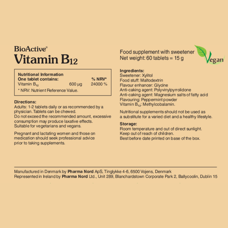 BioActive Vitamin B12 - 60 tabs- Lillys Pharmacy and Health Store