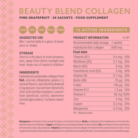 Plent Plent Beauty Blend Collagen - Grapefruit 30sachets- Lillys Pharmacy and Health Store