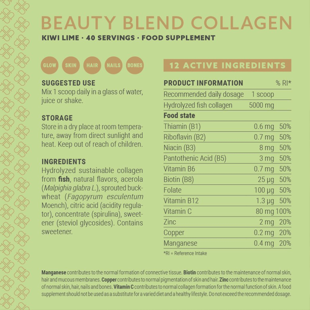 Plent Plent Beauty Blend Collagen - Lime Kiwi 277g- Lillys Pharmacy and Health Store