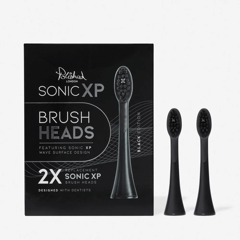 Polished London Sonic XP Black Replace Toothbrush Head 2 Pack- Lillys Pharmacy and Health Store