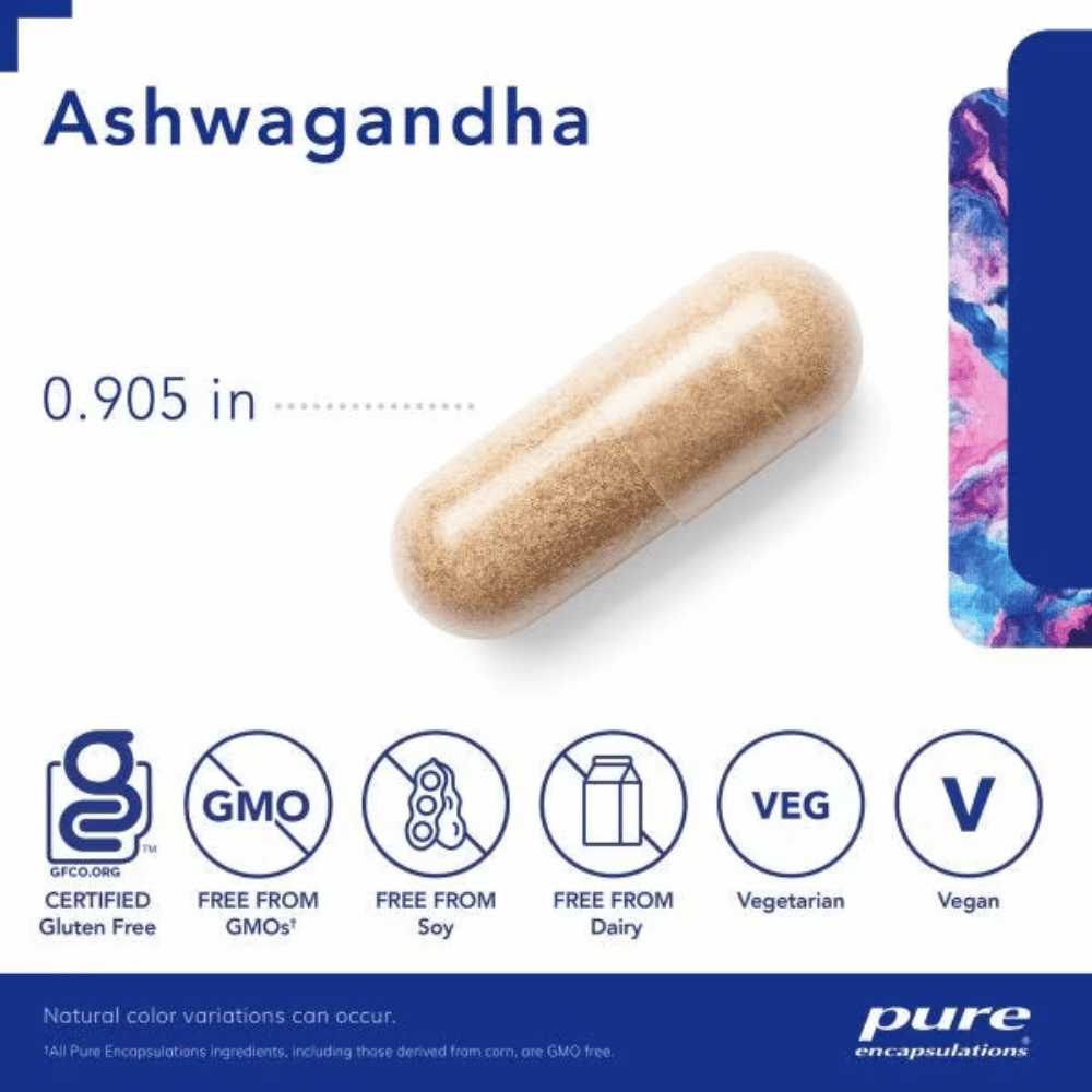 Pure Encapsulations Ashwagandha 60's- Lillys Pharmacy and Health Store