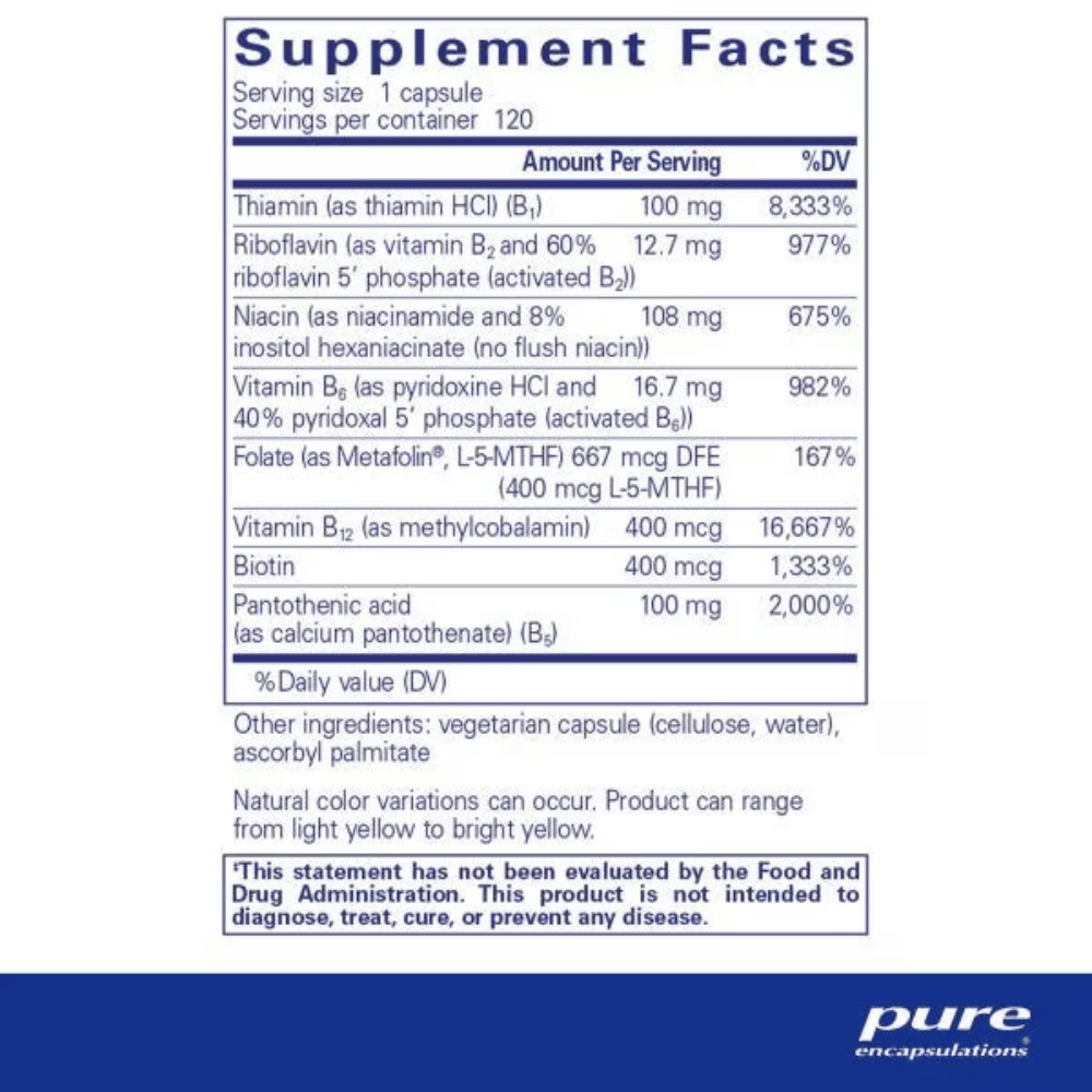 Pure Encapsulations B-Complex Plus 60's- Lillys Pharmacy and Health Store