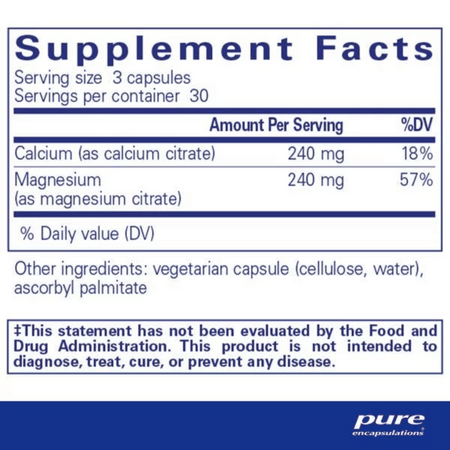 Pure Encapsulations Calcium Magnesium (citrate) 90's- Lillys Pharmacy and Health Store