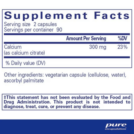 Pure Encapsulations Calcium (citrate) 180's- Lillys Pharmacy and Health Store