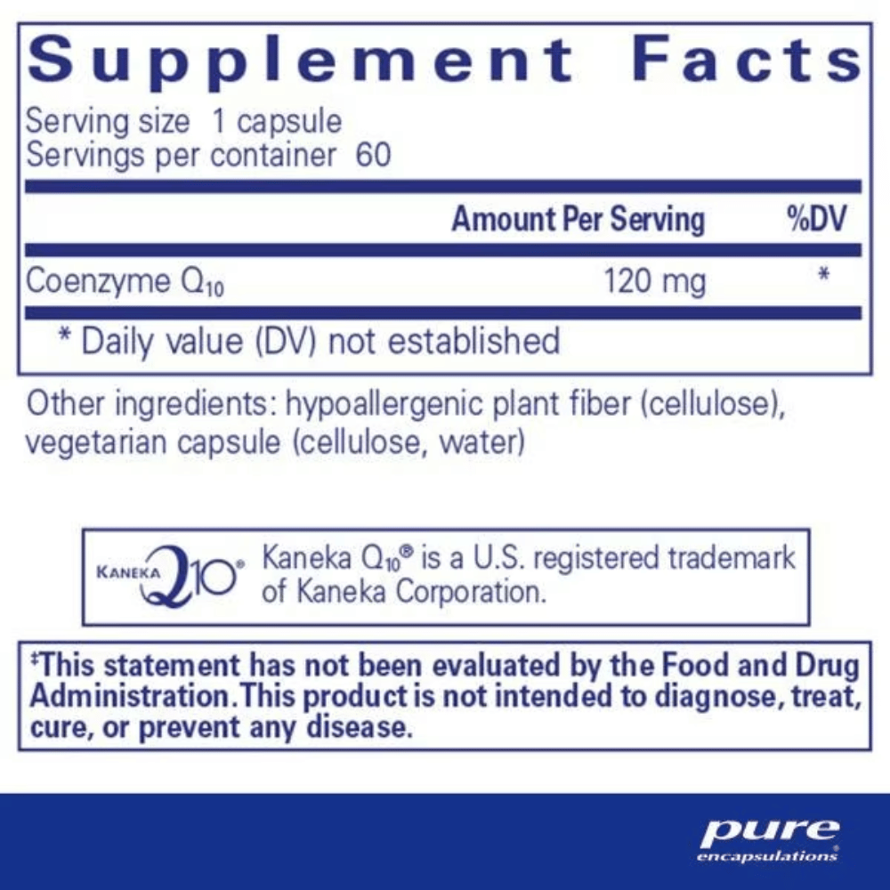 Pure Encapsulations CoQ10 120 MG 60's- Lillys Pharmacy and Health Store