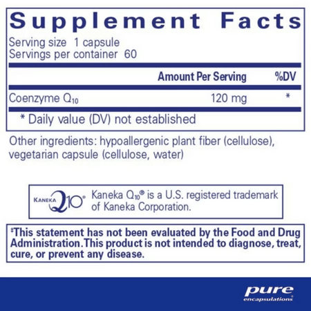 Pure Encapsulations CoQ10 120 MG 60's- Lillys Pharmacy and Health Store