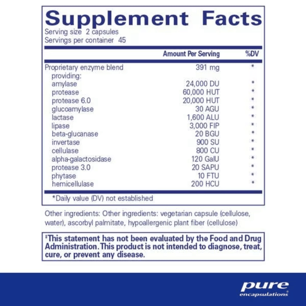 Pure Encapsulations Digestive Enzymes Ultra 90's- Lillys Pharmacy and Health Store