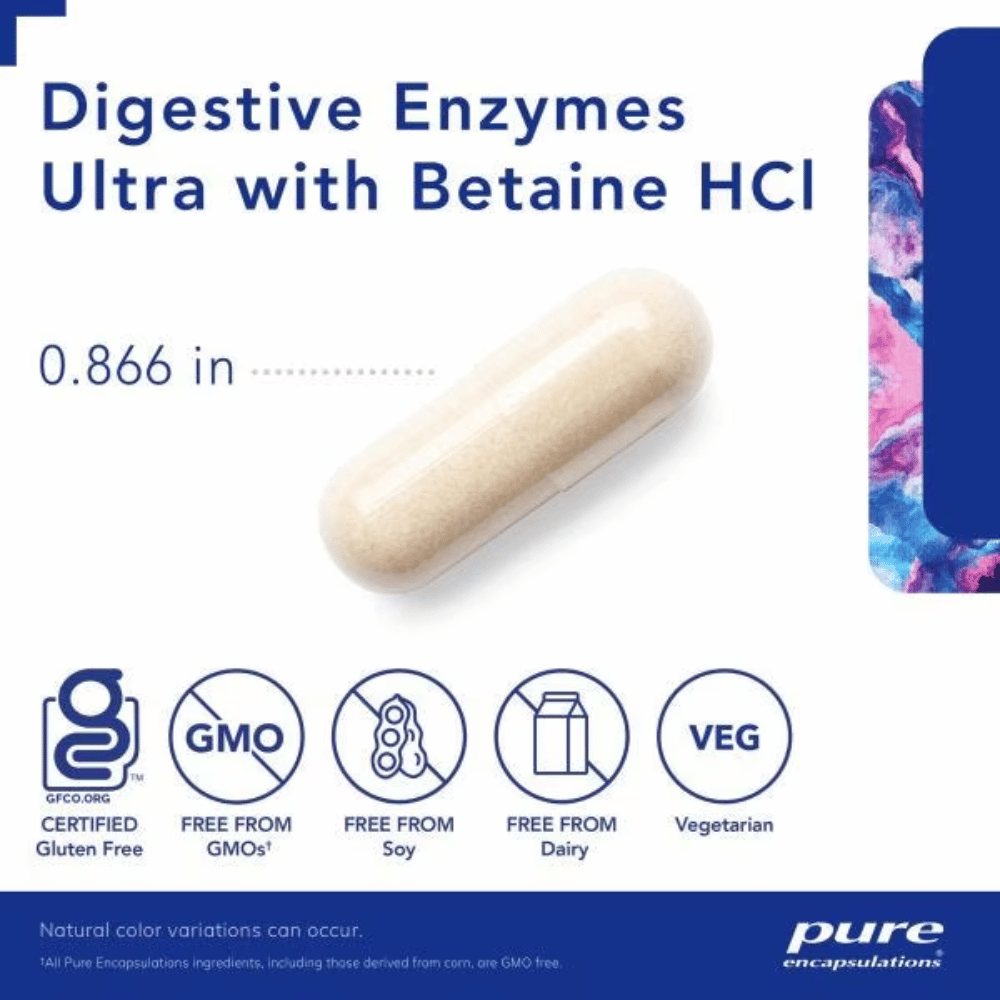 Pure Encapsulations Digestive Enzymes Ultra with Betaine HCl 90's- Lillys Pharmacy and Health Store