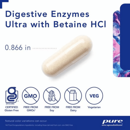 Pure Encapsulations Digestive Enzymes Ultra with Betaine HCl 90's- Lillys Pharmacy and Health Store