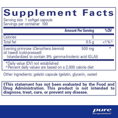 Pure Encapsulations Evening Primrose Oil 100's- Lillys Pharmacy and Health Store