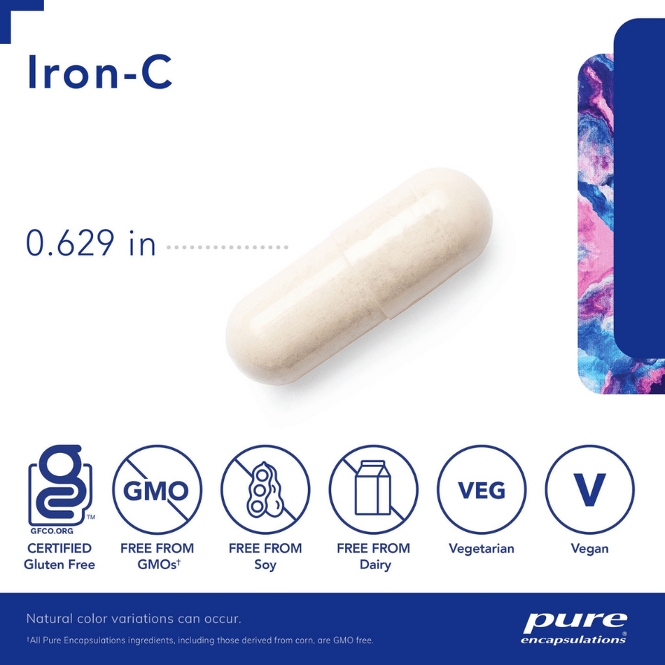 Pure Encapsulations Iron-C 60's- Lillys Pharmacy and Health Store
