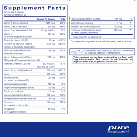 Pure Encapsulations Nutrient 950E 180's- Lillys Pharmacy and Health Store
