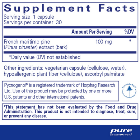 Pure Encapsulations Pycnogenol 100 MG 30's- Lillys Pharmacy and Health Store