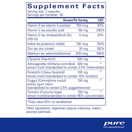 Pure Encapsulations Thyroid Support Complex 60's- Lillys Pharmacy and Health Store