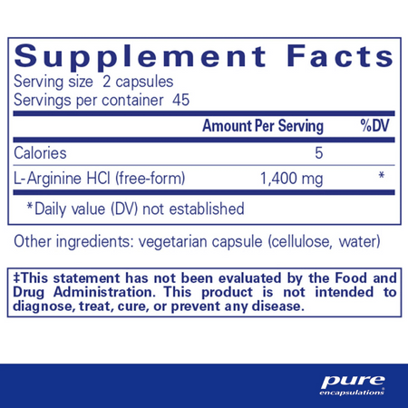 Pure Encapsulations l-Arginine 90's- Lillys Pharmacy and Health Store