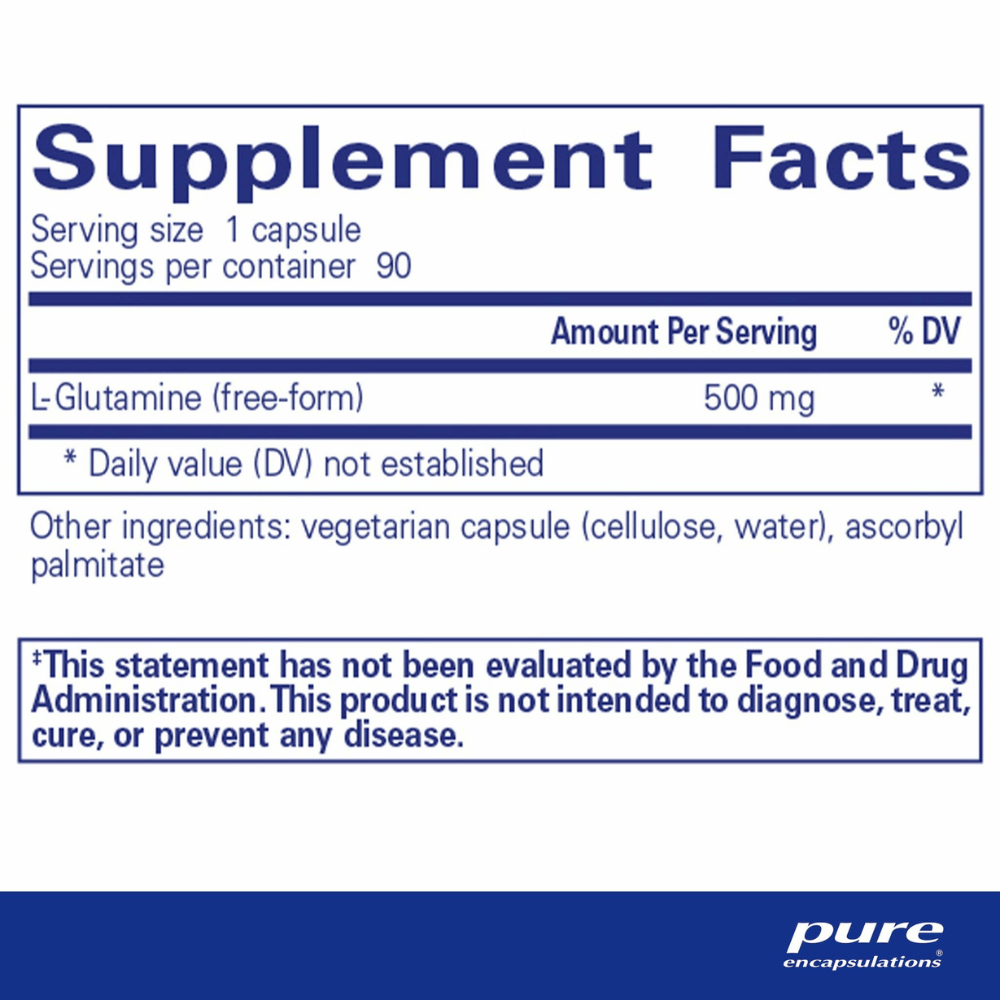 Pure Encapsulations l-Glutamine 500 MG 90's- Lillys Pharmacy and Health Store