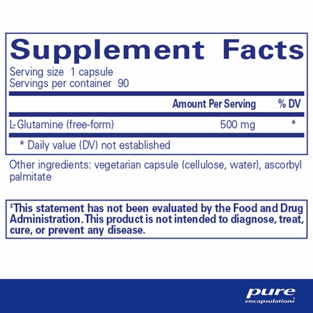 Pure Encapsulations l-Glutamine 500 MG 90's- Lillys Pharmacy and Health Store