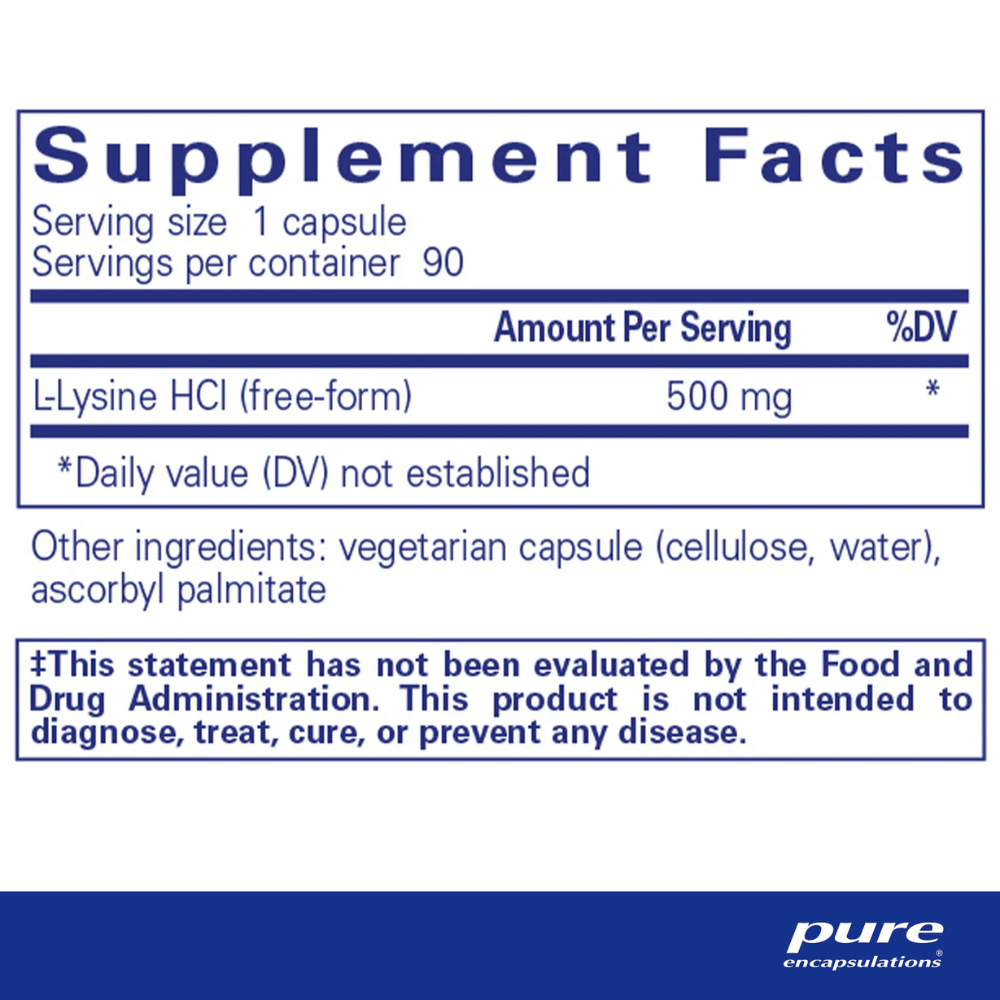 Pure Encapsulations l-Lysine 270's- Lillys Pharmacy and Health Store