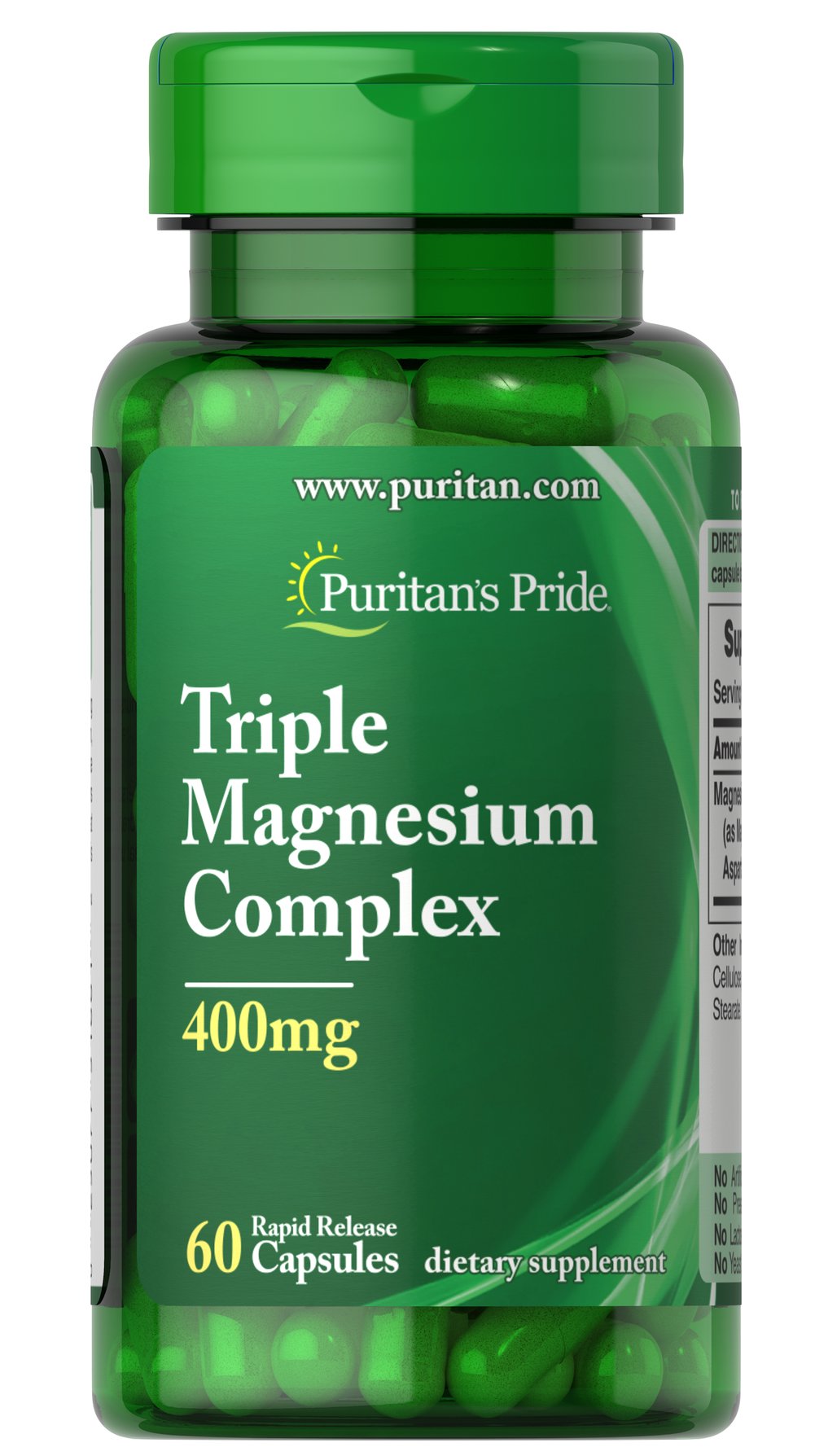 Puritan's Pride Triple Magnesium Complex, 400 mg - 60 caps - Lilly’s Pharmacy & Health Store