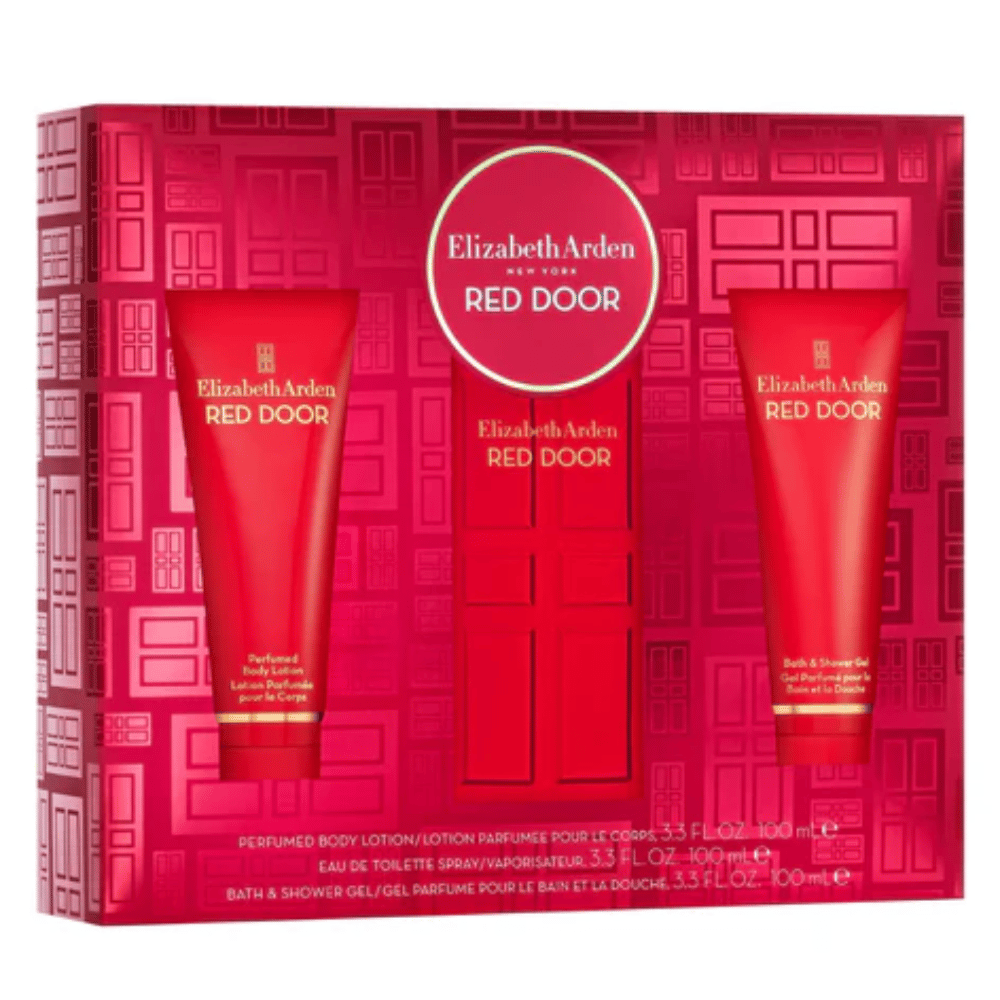 Red Door 100ml 3pc Gift Set100ml Edt Spr, 100ml Body Lotion, 100ml Shower Gel- Lillys Pharmacy and Health Store