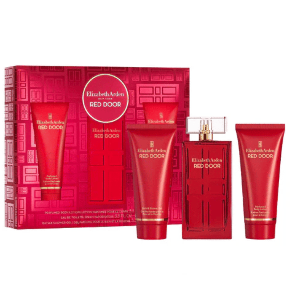 Red Door 100ml 3pc Gift Set100ml Edt Spr, 100ml Body Lotion, 100ml Shower Gel- Lillys Pharmacy and Health Store