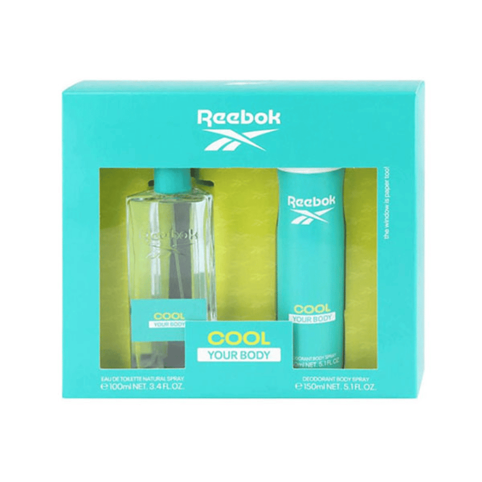 Reebok Cool Your Body Ladies 100ml 2pc Gift Set100ml Edt Spr, 150ml Deodorant Spr- Lillys Pharmacy and Health Store