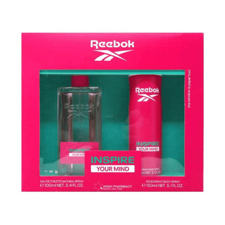 Reebok Inspire Your Mind Ladies 100ml 2pc Gift Set100ml Edt Spr, 150ml Deodorant Spr- Lillys Pharmacy and Health Store