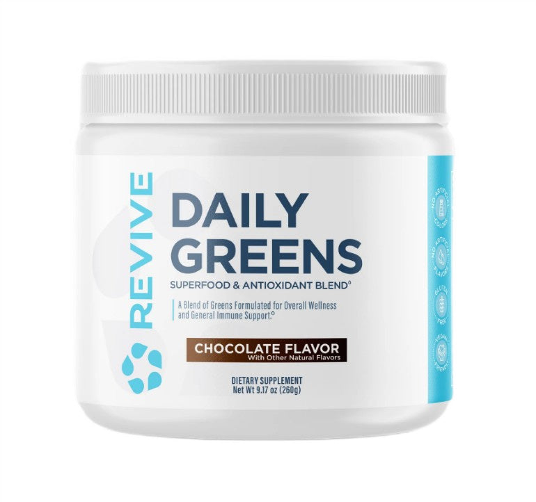 Revive Daily Greens Powder, Chocolate (EAN 850030689122) 260g- Lillys Pharmacy and Health Store