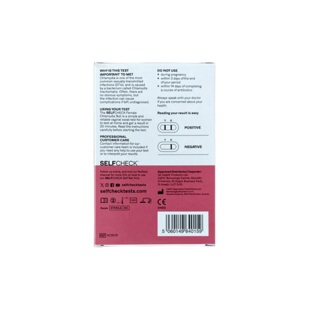 SELFCheck Female Chlamydia Test - 1 Test- Lillys Pharmacy and Health Store