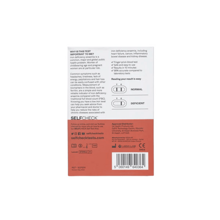 SELFCheck Iron Level - 1 Test- Lillys Pharmacy and Health Store