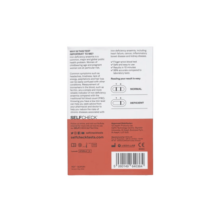 SELFCheck Iron Level - 1 Test- Lillys Pharmacy and Health Store