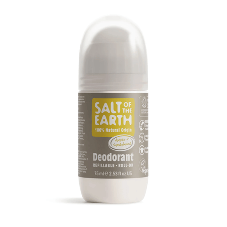 Salt Of The Earth Amber & Sandalwood Natural Refillable Roll-On Deodorant 75ml- Lillys Pharmacy and Health Store