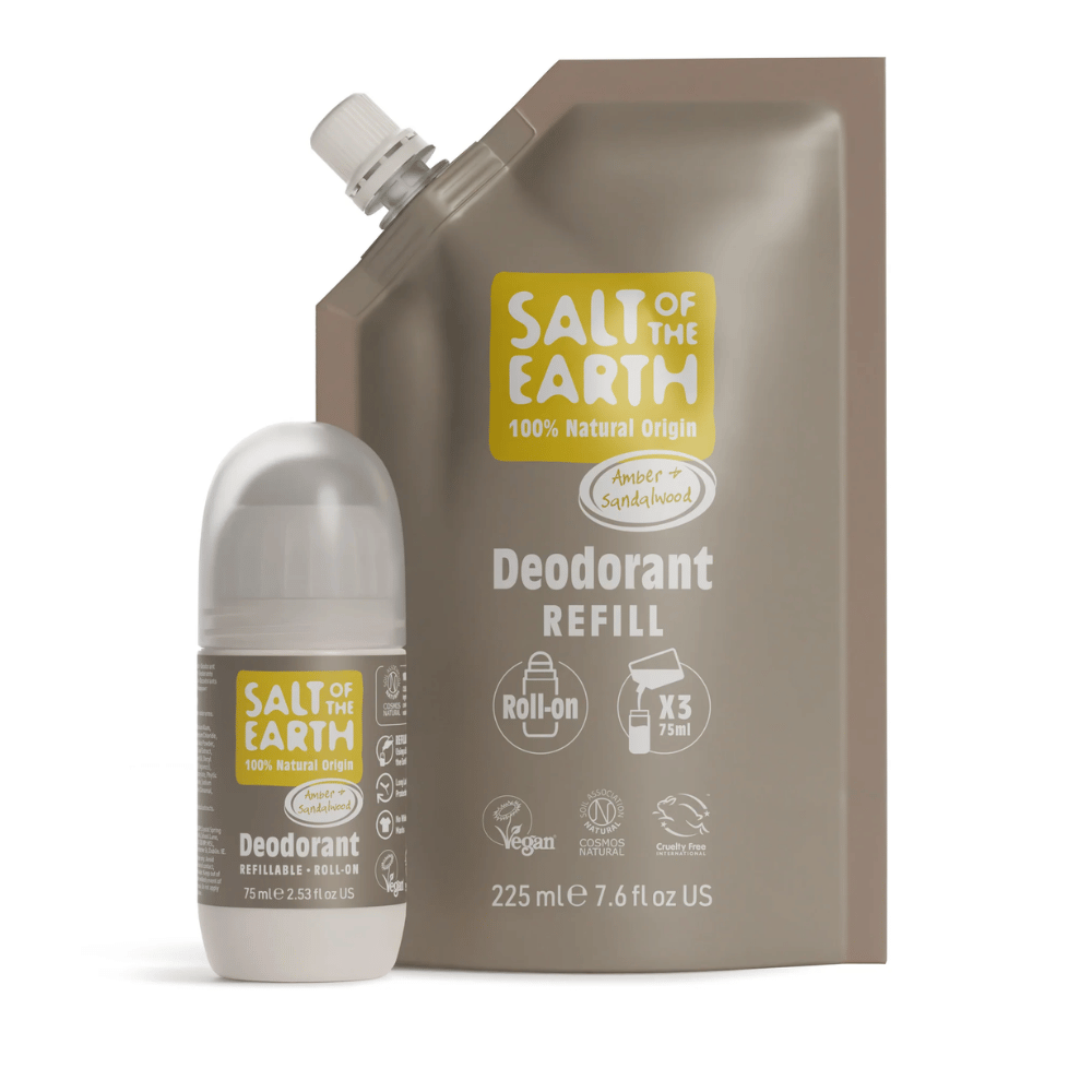 Salt Of The Earth Amber & Sandalwood Roll-On Refill Pouch 225ml- Lillys Pharmacy and Health Store