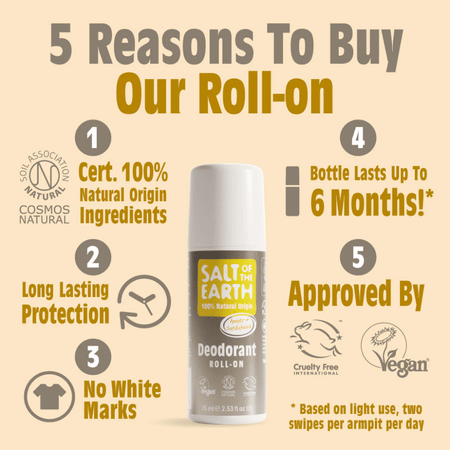 Salt Of The Earth Amber & Sandlewood Roll-On 75ml- Lillys Pharmacy and Health Store