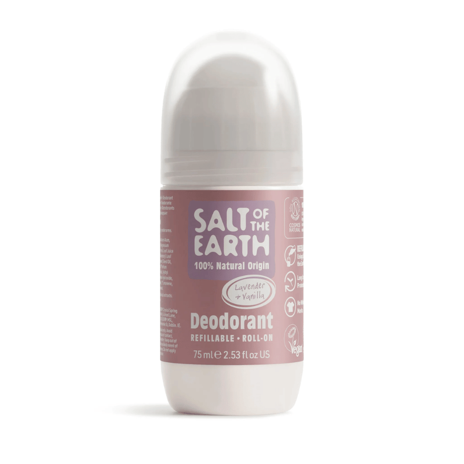 Salt Of The Earth Lavender & Vanilla Natural Refillable Roll-On Deodorant 75ml- Lillys Pharmacy and Health Store