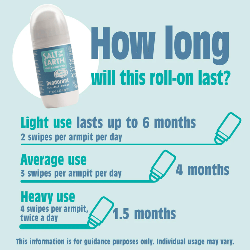 Salt Of The Earth Ocean & Coconut Natural Refillable Roll-On Deodorant 75ml- Lillys Pharmacy and Health Store
