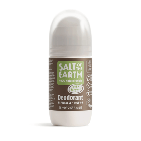 Salt Of The Earth Oud & Bergamot Natural Refillable Roll-On Deodorant 75ml- Lillys Pharmacy and Health Store