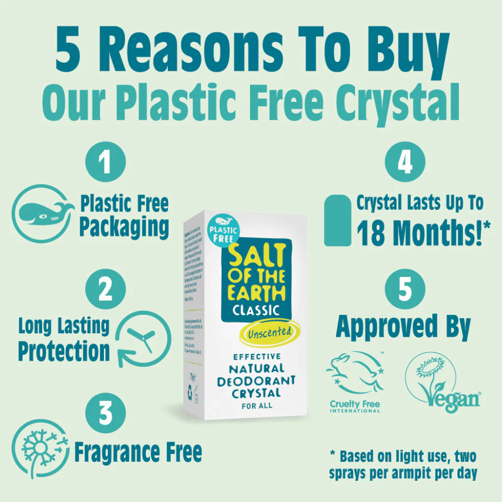 Salt Of The Earth Plastic Free Deodorant Crystal 75g- Lillys Pharmacy and Health Store