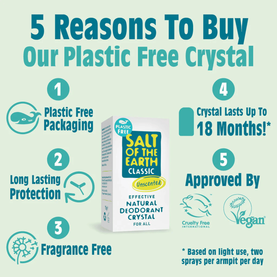 Salt Of The Earth Plastic Free Deodorant Crystal 75g- Lillys Pharmacy and Health Store