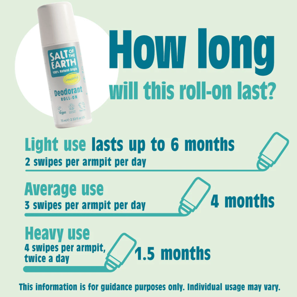 Salt Of The Earth Unscented Roll-On Deodorant 75ml- Lillys Pharmacy and Health Store