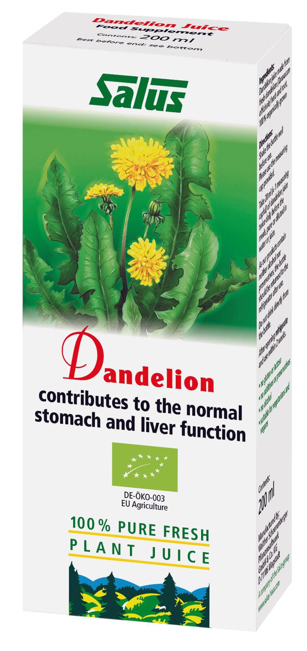 Salus Haus Dandelion Juice 200ml- Lillys Pharmacy and Health Store