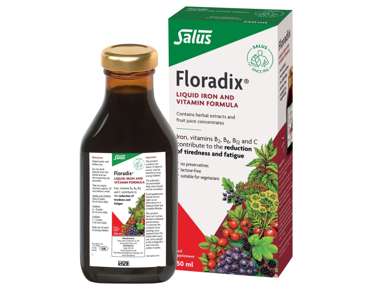 Salus Haus Floradix Liquid Formula 250ml- Lillys Pharmacy and Health Store