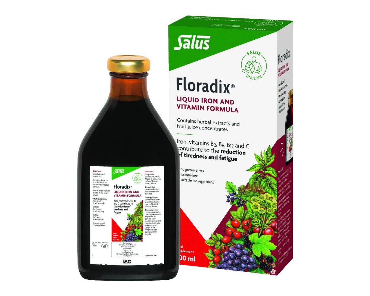 Salus Haus Floradix Liquid Formula 500ml- Lillys Pharmacy and Health Store