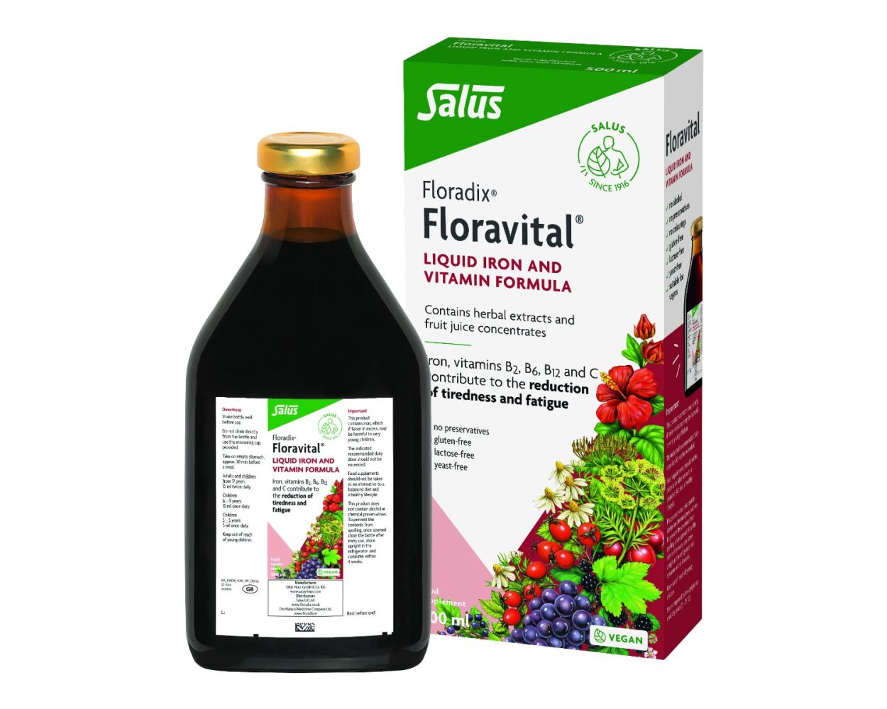 Salus Haus Floravital Liquid Formula 500ml- Lillys Pharmacy and Health Store