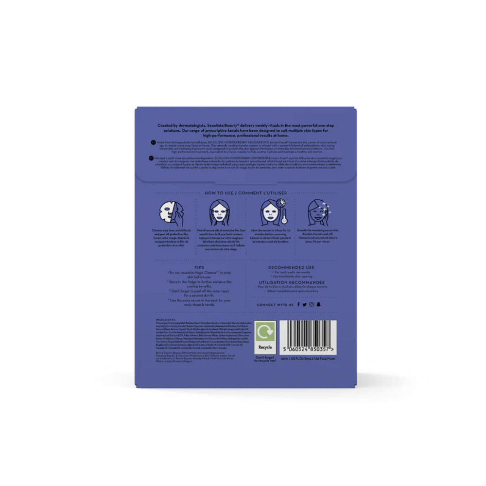 Seoulista Wonderberry Skin Defence Instant Facial - Single- Lillys Pharmacy and Health Store