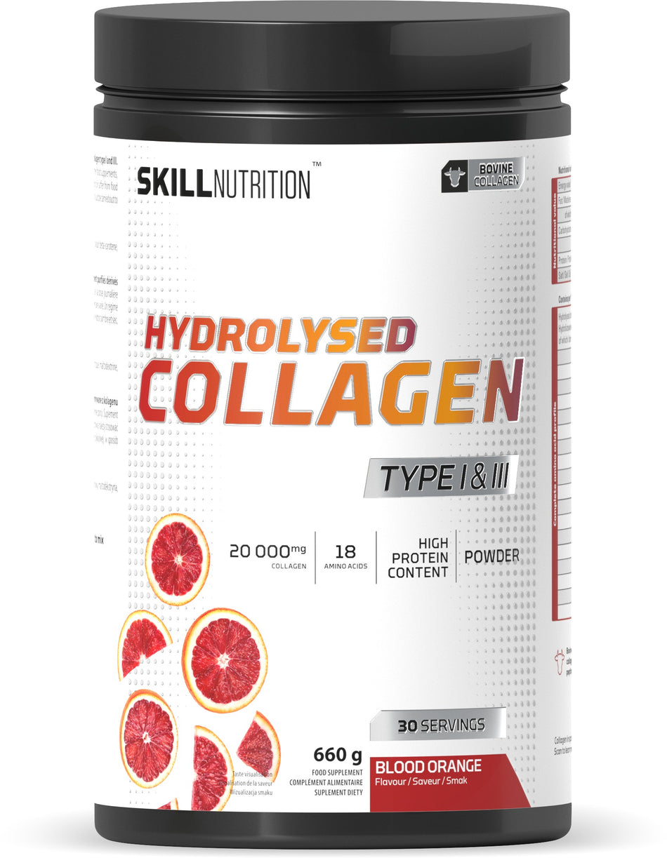 Skill Nutrition Hydrolysed Collagen Type I & III, Blood Orange 660g- Lillys Pharmacy and Health Store
