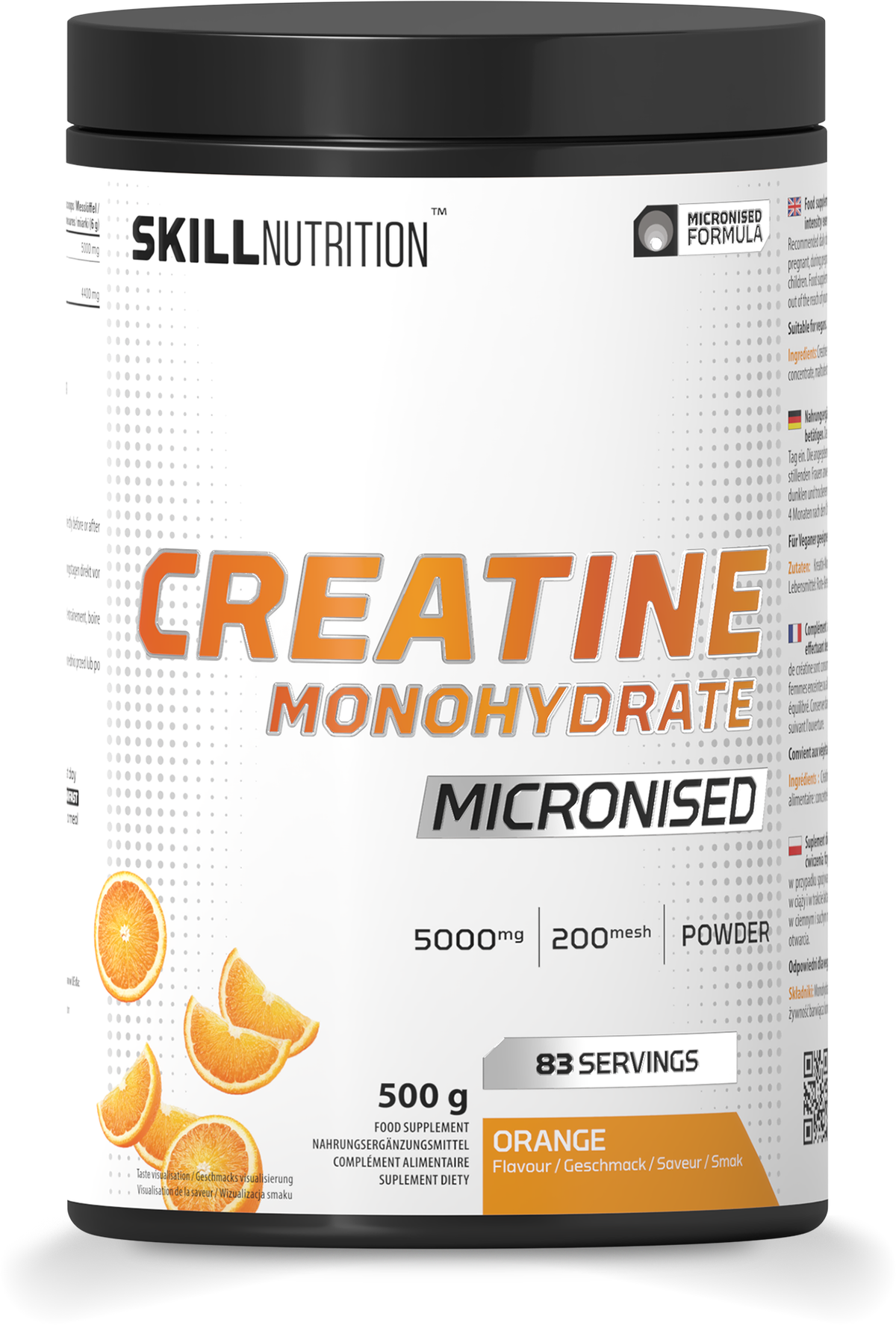 Skill Nutrition Micronised Creatine Monohydrate Flavoured, Orange 500g- Lillys Pharmacy and Health Store